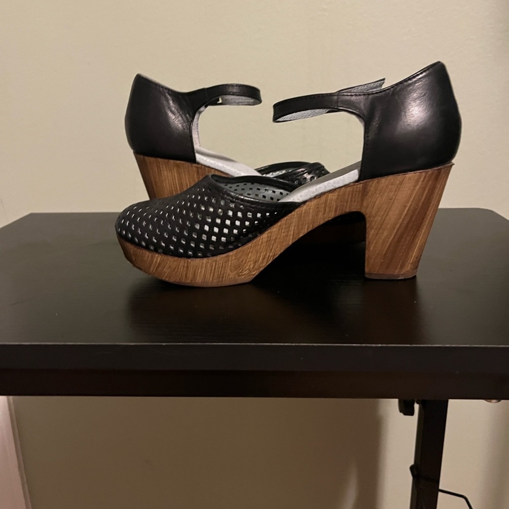 Eric Michael Sadie Mary Jane Block Heel Perforated Leather